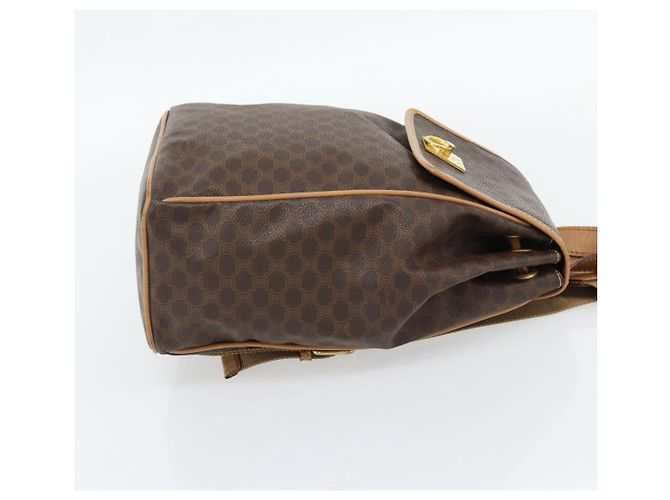 Céline CELINE Macadam Canvas Backpack PVC Leather Brown Gold - vista 4