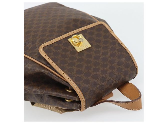 Céline CELINE Macadam Canvas Backpack PVC Leather Brown Gold - vista 6