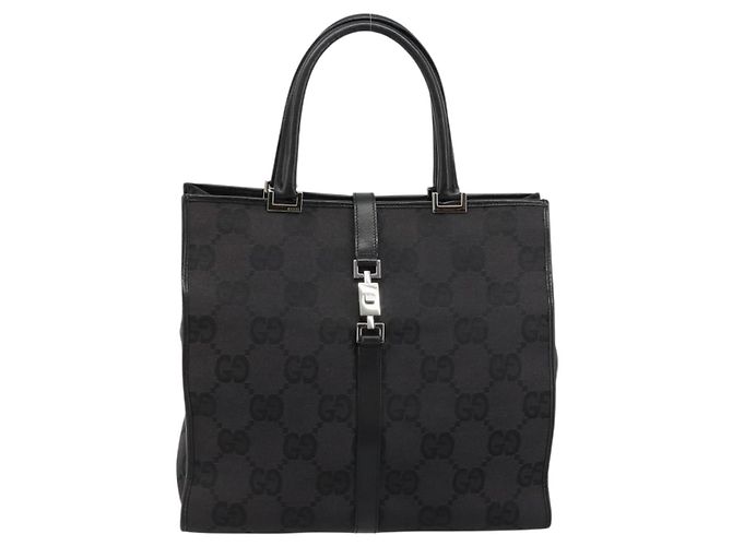 GUCCI GG Canvas Tote Bag Black Silver 002 1064 3444 - vista 13