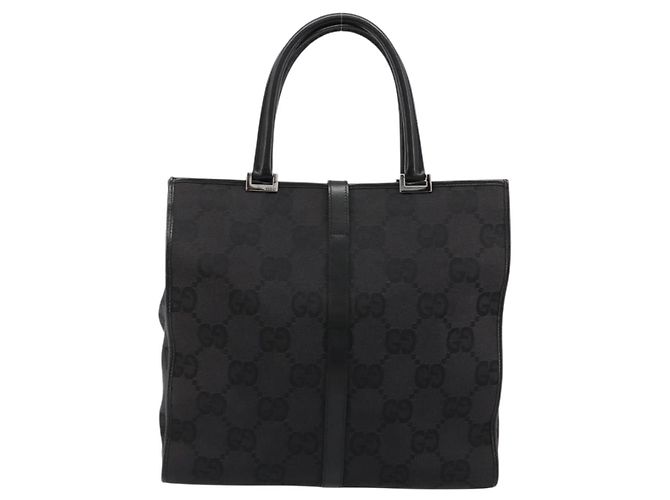 GUCCI GG Canvas Tote Bag Black Silver 002 1064 3444 - vista 2