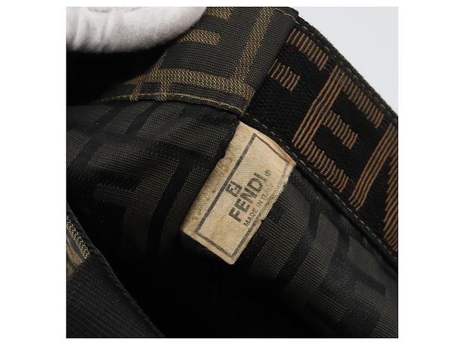 FENDI Zucca Canvas Handtasche Schwarz Braun - Ansicht 12