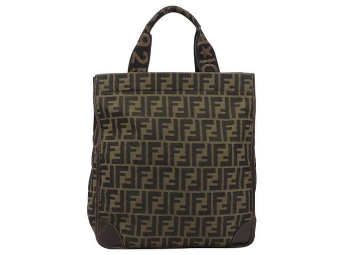 FENDI Zucca Canvas Handtasche Schwarz Braun - Ansicht 13