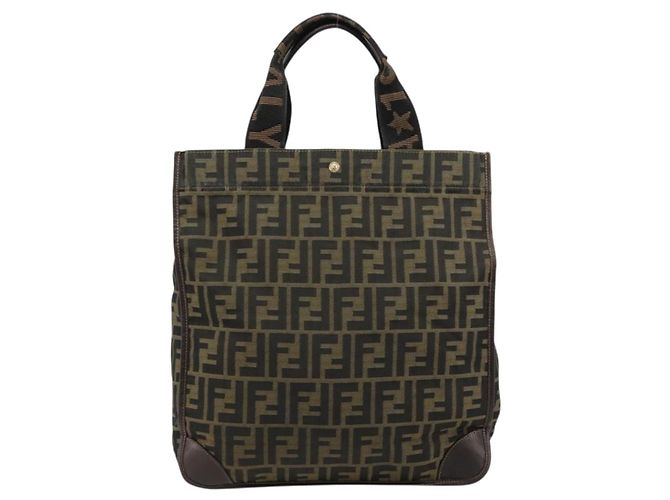 FENDI Zucca Canvas Handtasche Schwarz Braun - Ansicht 2