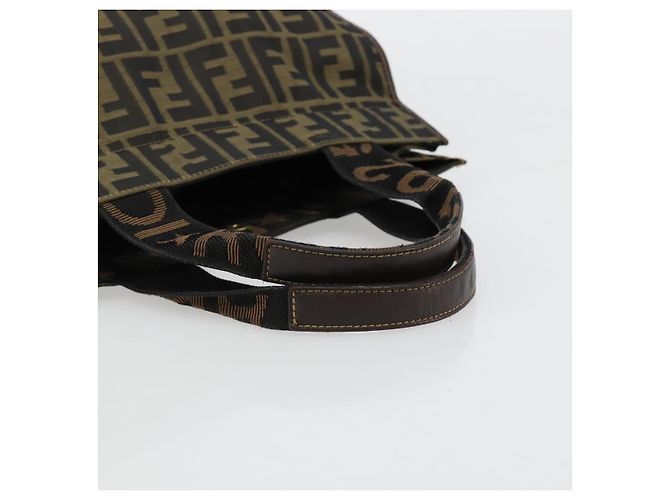 FENDI Zucca Canvas Handtasche Schwarz Braun - Ansicht 7