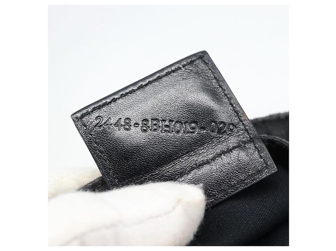 FENDI Bolsa de mão em lona Zucchino Preta Prata - vista 12