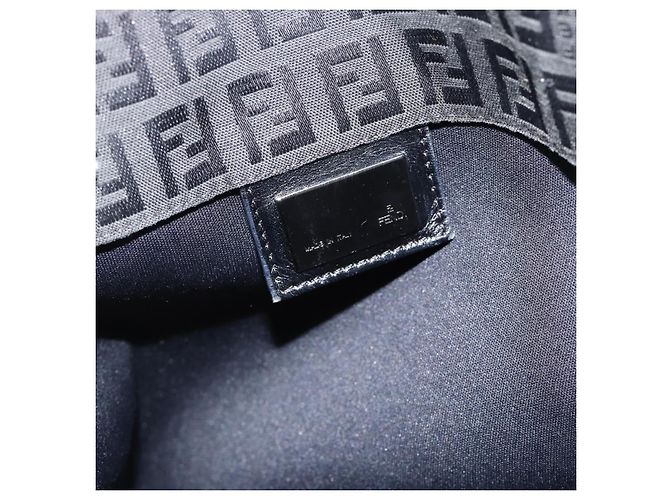 FENDI Bolsa de mão em lona Zucchino Preta Prata - vista 17