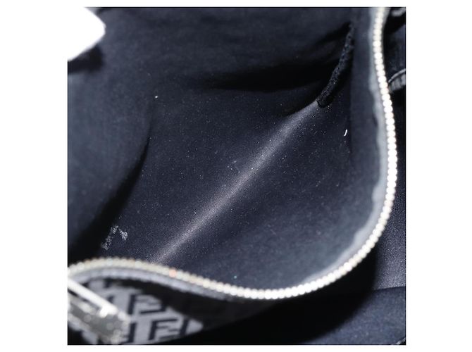 FENDI Bolsa de mão em lona Zucchino Preta Prata - vista 21