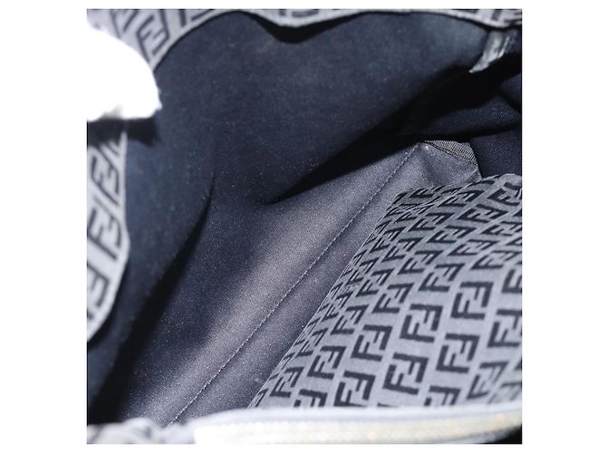 FENDI Bolsa de mão em lona Zucchino Preta Prata - vista 22