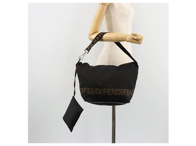 FENDI Shoulder Bag Nylon Black Gold - vista 22