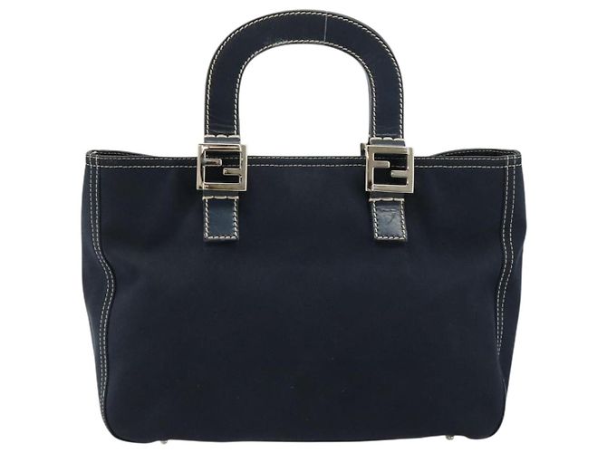 FENDI Hand Bag Canvas Navy Silver - vista 13