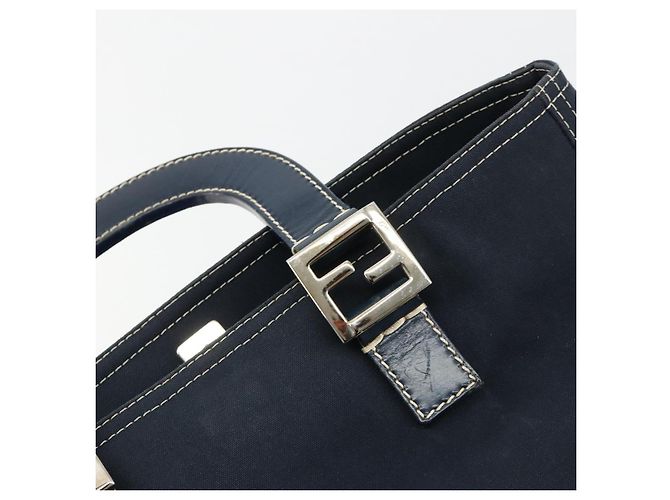 FENDI Hand Bag Canvas Navy Silver - vista 17