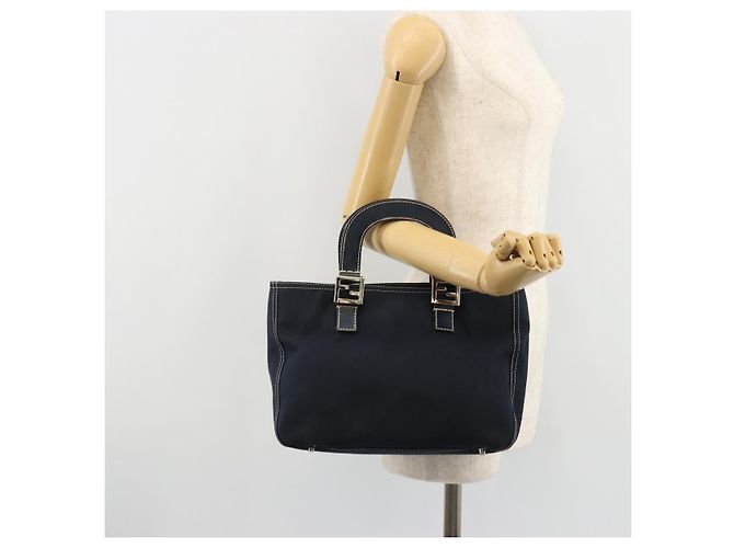 FENDI Hand Bag Canvas Navy Silver - vista 23