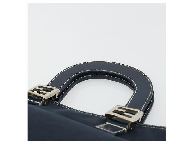 FENDI Hand Bag Canvas Navy Silver - vista 8