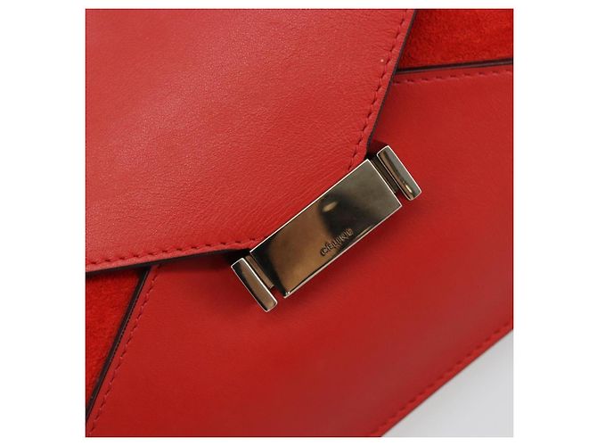 Céline CELINE Clutch Bag Leather Red Silver - vista 12