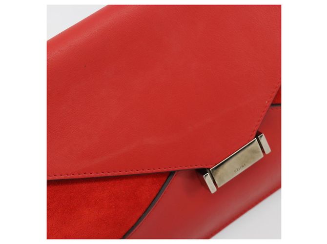 Céline CELINE Clutch Bag Leather Red Silver - vista 13
