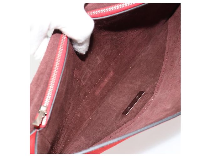 Céline CELINE Clutch Bag Leather Red Silver - vista 16