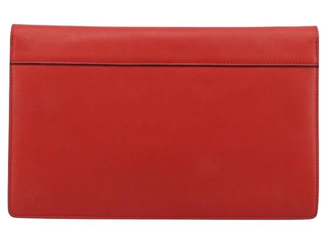 Céline CELINE Clutch Bag Leather Red Silver - vista 3