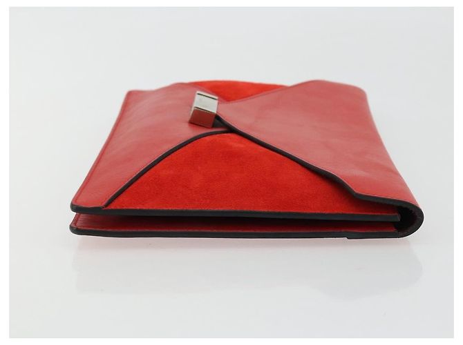 Céline CELINE Clutch Bag Leather Red Silver - vista 4