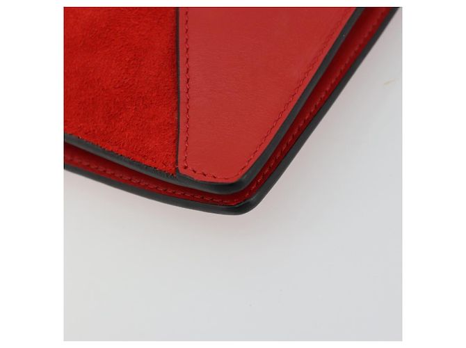 Céline CELINE Clutch Bag Leather Red Silver - vista 9