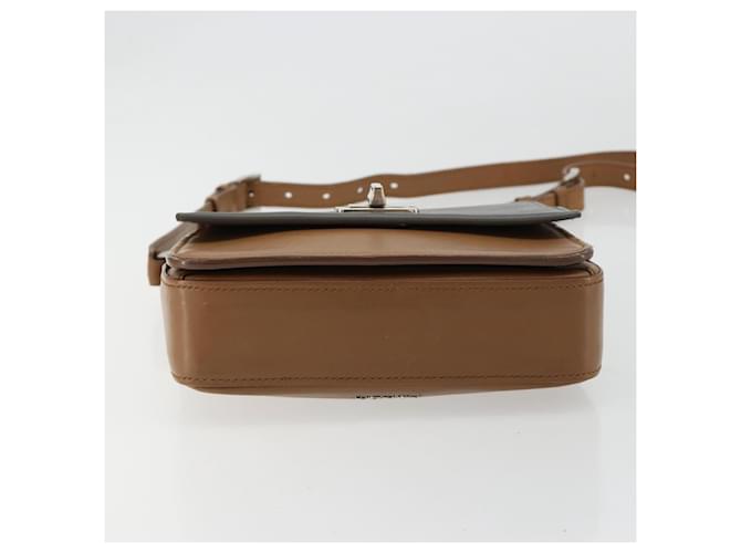 PRADA Shoulder Bag Leather Brown Silver - vista 11