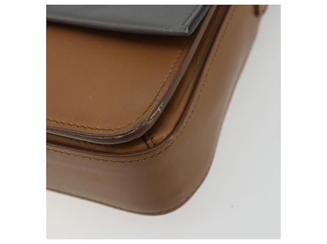 PRADA Shoulder Bag Leather Brown Silver - vista 12