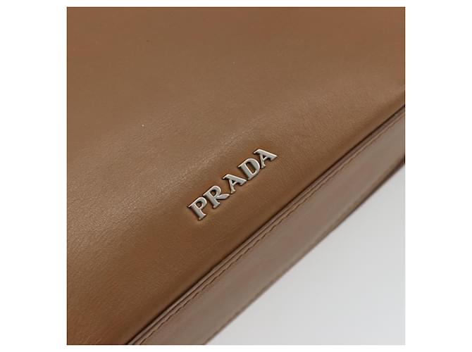 PRADA Shoulder Bag Leather Brown Silver - vista 16