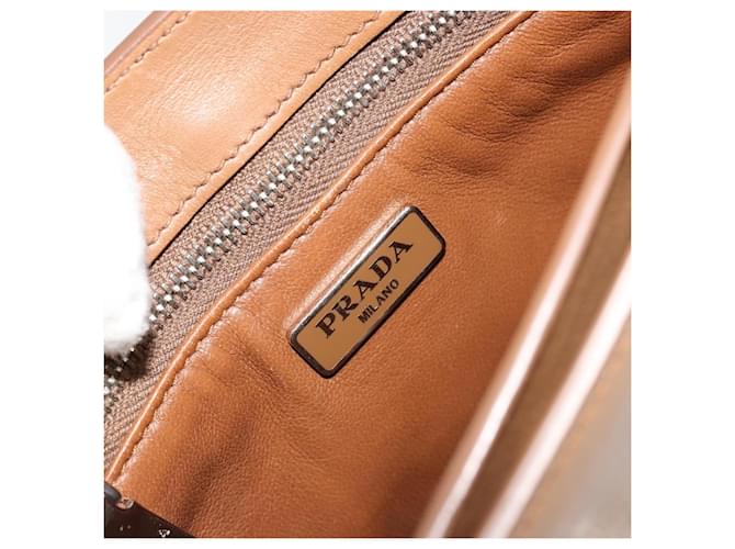 PRADA Shoulder Bag Leather Brown Silver - vista 19