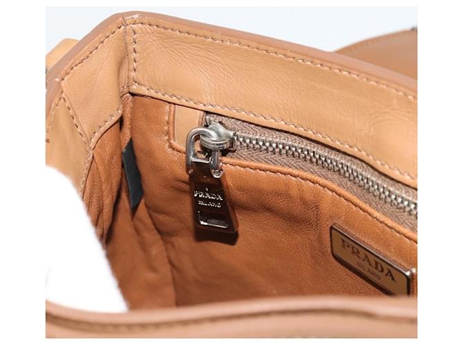 PRADA Shoulder Bag Leather Brown Silver - vista 23