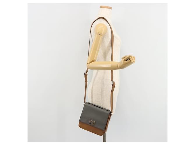 PRADA Shoulder Bag Leather Brown Silver - vista 27