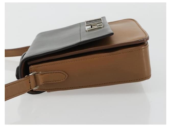 PRADA Shoulder Bag Leather Brown Silver - vista 5