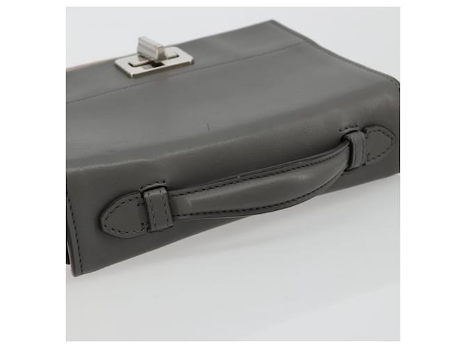 PRADA Shoulder Bag Leather Brown Silver - vista 7