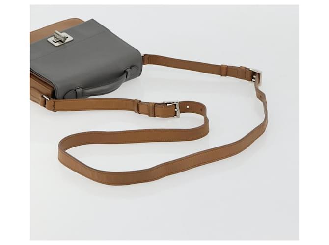 PRADA Shoulder Bag Leather Brown Silver - vista 9