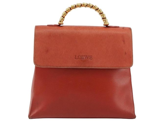 LOEWE Velazquez Hand Bag Leather Red Gold - vista 13