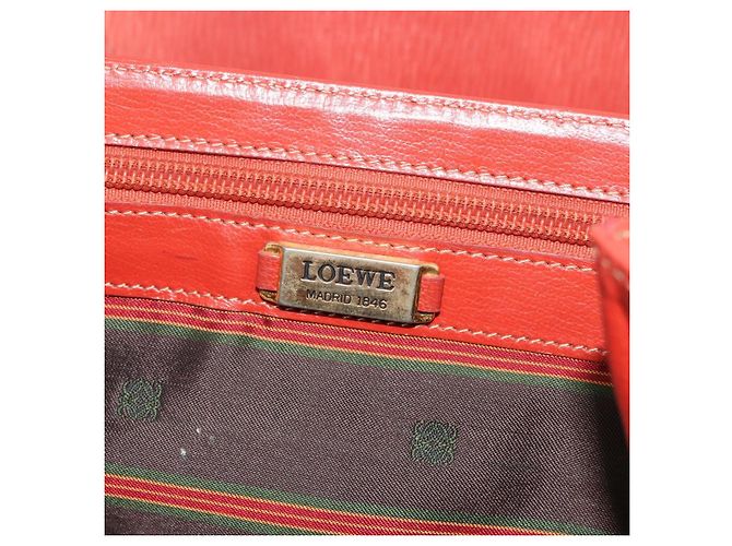 LOEWE Velazquez Hand Bag Leather Red Gold - vista 18