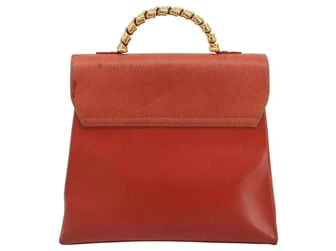 LOEWE Velazquez Hand Bag Leather Red Gold - vista 2