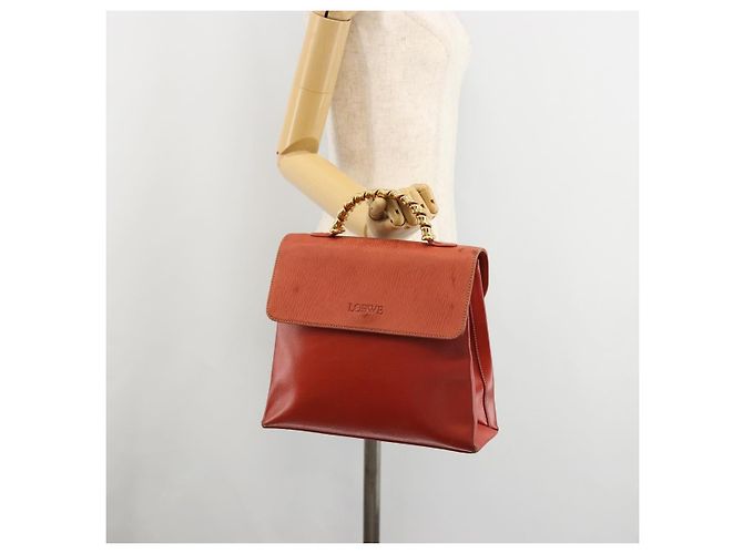 LOEWE Velazquez Hand Bag Leather Red Gold - vista 23
