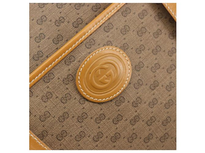 GUCCI Micro GG Supreme Tote Bag PVC Beige Gold - vista 14