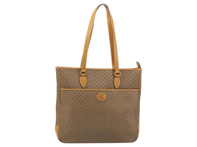 GUCCI Micro GG Supreme Tote Bag PVC Beige Gold - vista 2