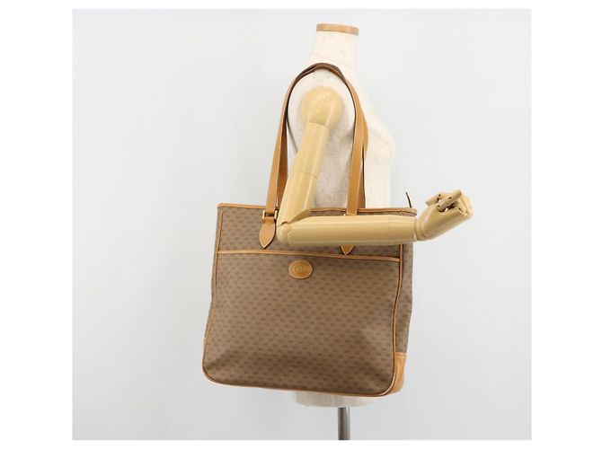 GUCCI Micro GG Supreme Tote Bag PVC Beige Gold - vista 24