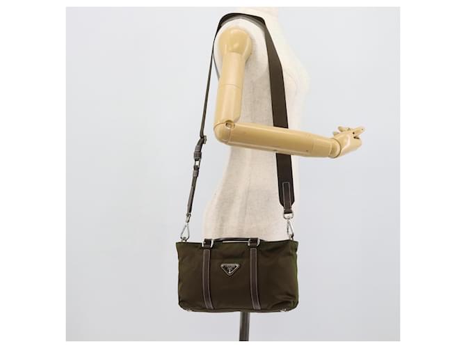 PRADA Hand Bag Nylon 2way Khaki Silver - vista 26