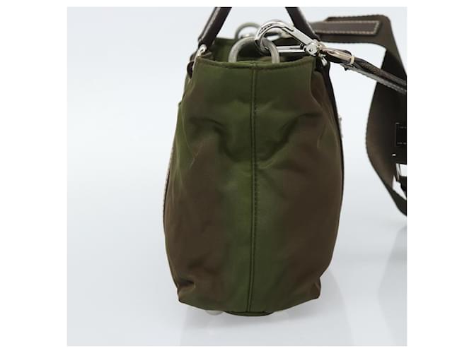PRADA Hand Bag Nylon 2way Khaki Silver - vista 3