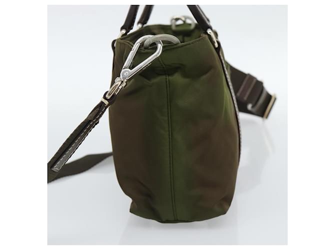 PRADA Hand Bag Nylon 2way Khaki Silver - vista 4