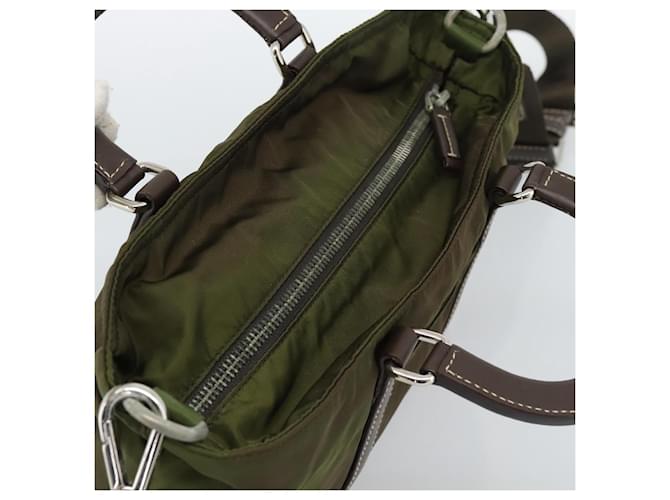 PRADA Hand Bag Nylon 2way Khaki Silver - vista 6