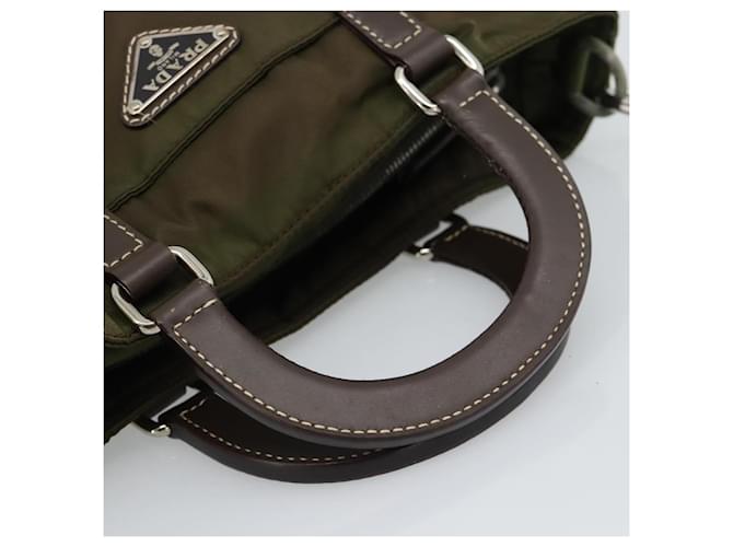 PRADA Hand Bag Nylon 2way Khaki Silver - vista 7
