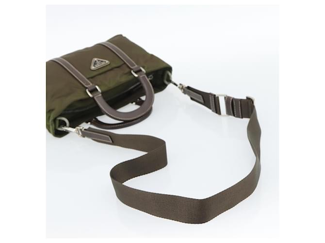 PRADA Hand Bag Nylon 2way Khaki Silver - vista 8