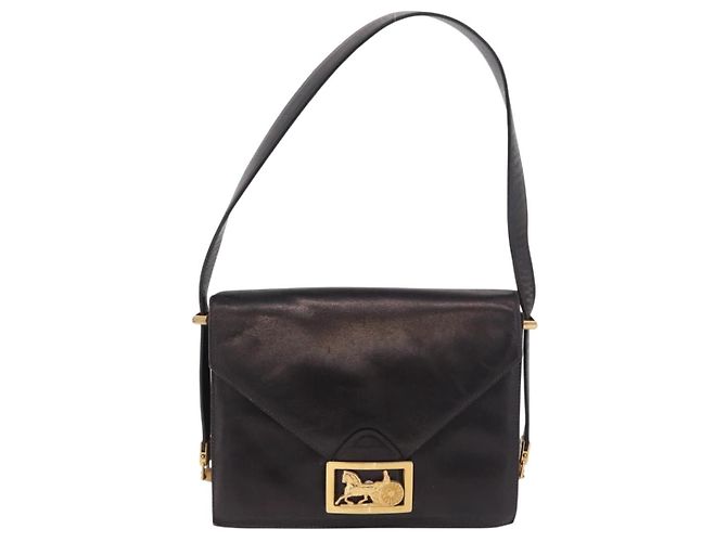 Céline CELINE Horse Carriage Shoulder Bag Leather Black Gold - vista 2