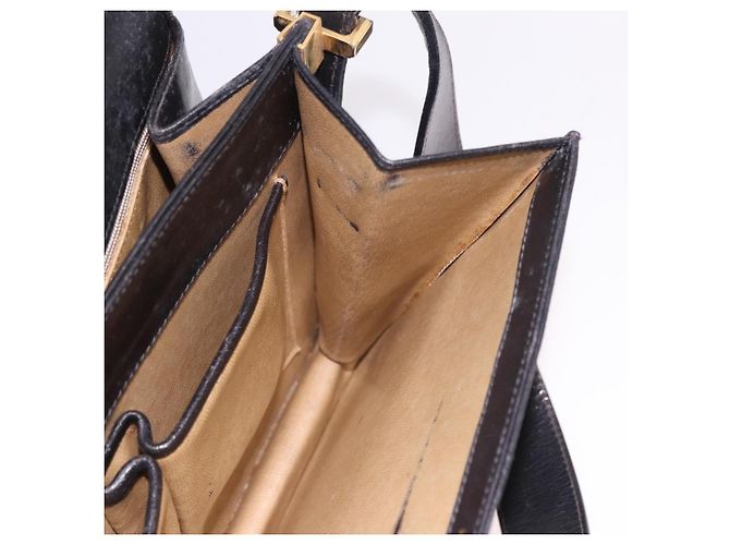 Céline CELINE Horse Carriage Shoulder Bag Leather Black Gold - vista 22