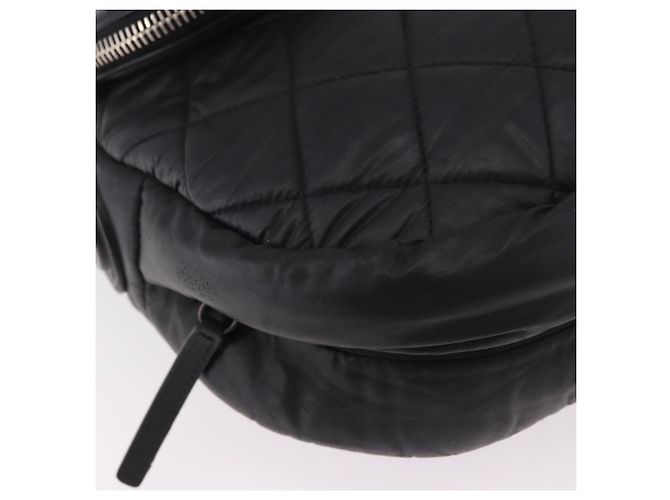 CHANEL Matelasse Shoulder Bag Coated Canvas Black Silver CC - vista 10