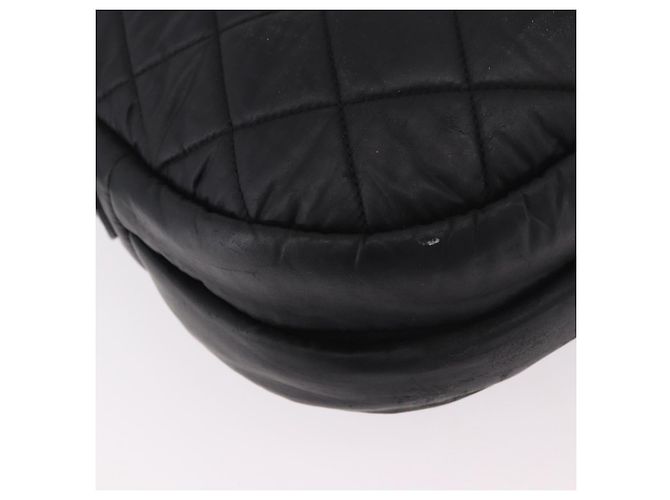 CHANEL Matelasse Shoulder Bag Coated Canvas Black Silver CC - vista 12