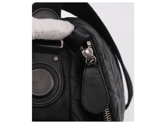 CHANEL Matelasse Shoulder Bag Coated Canvas Black Silver CC - vista 14